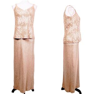 EN FRANCAIS by HUEY WALTZER Cocktail Dress, Gold Vintage Sleeveless Glittery, 8